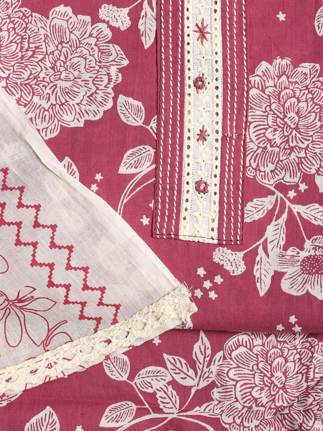 Printed Cotton Printed Unstitched Suit With Dupatta