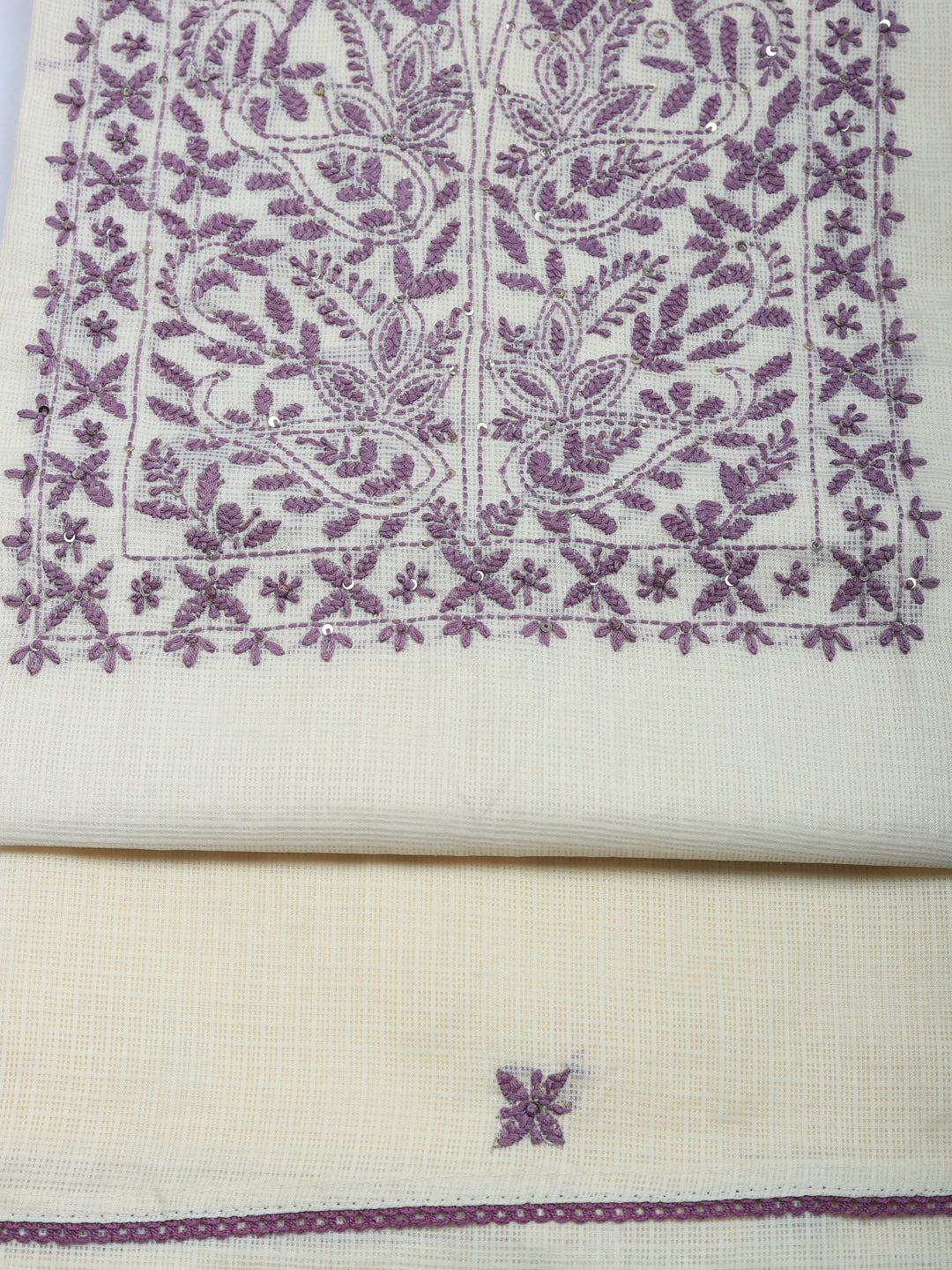 Embroidered Cotton Blend Unstitched Suit With Pant &amp; Dupatta
