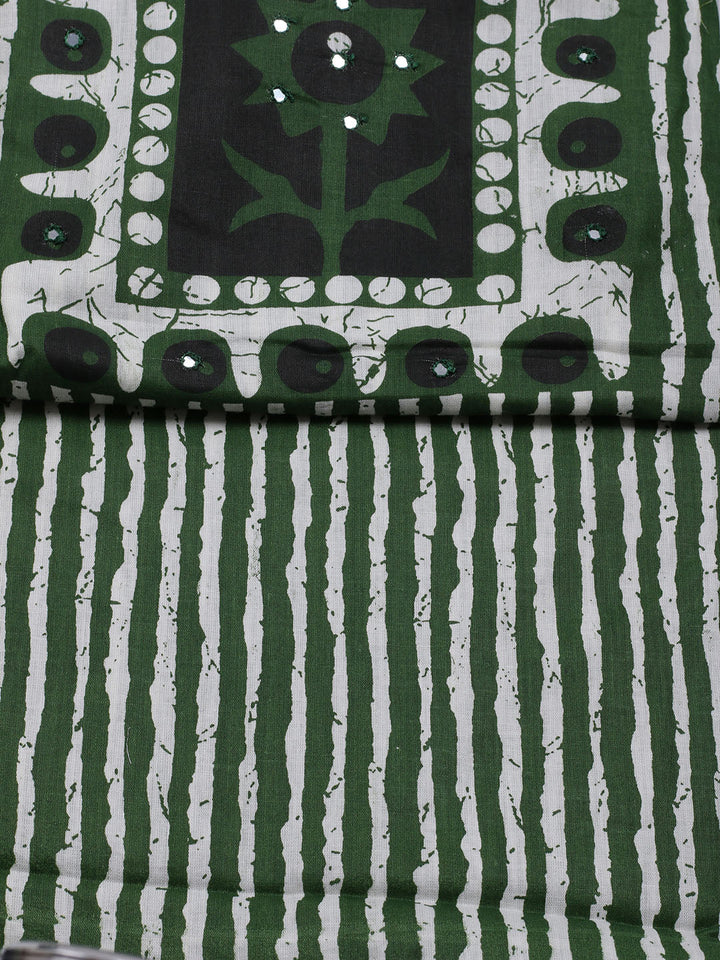 Printed Cotton Blend Unstitched Suit With Dupatta