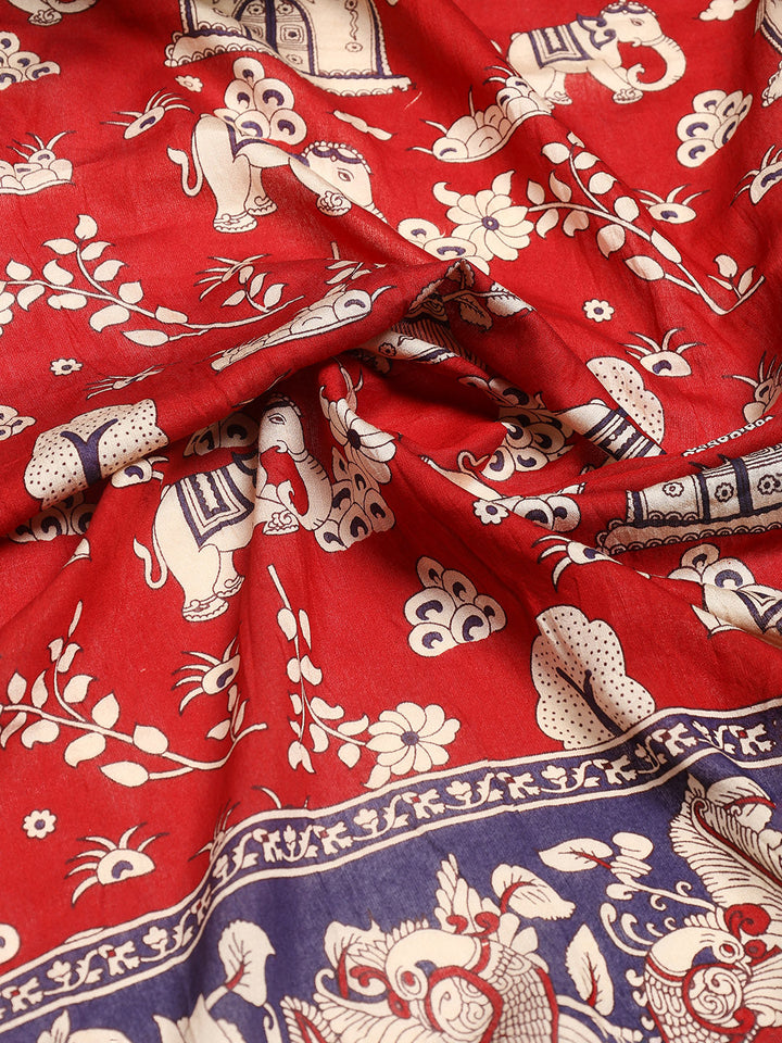 Digital Printed Cotton Blend Woven Saree