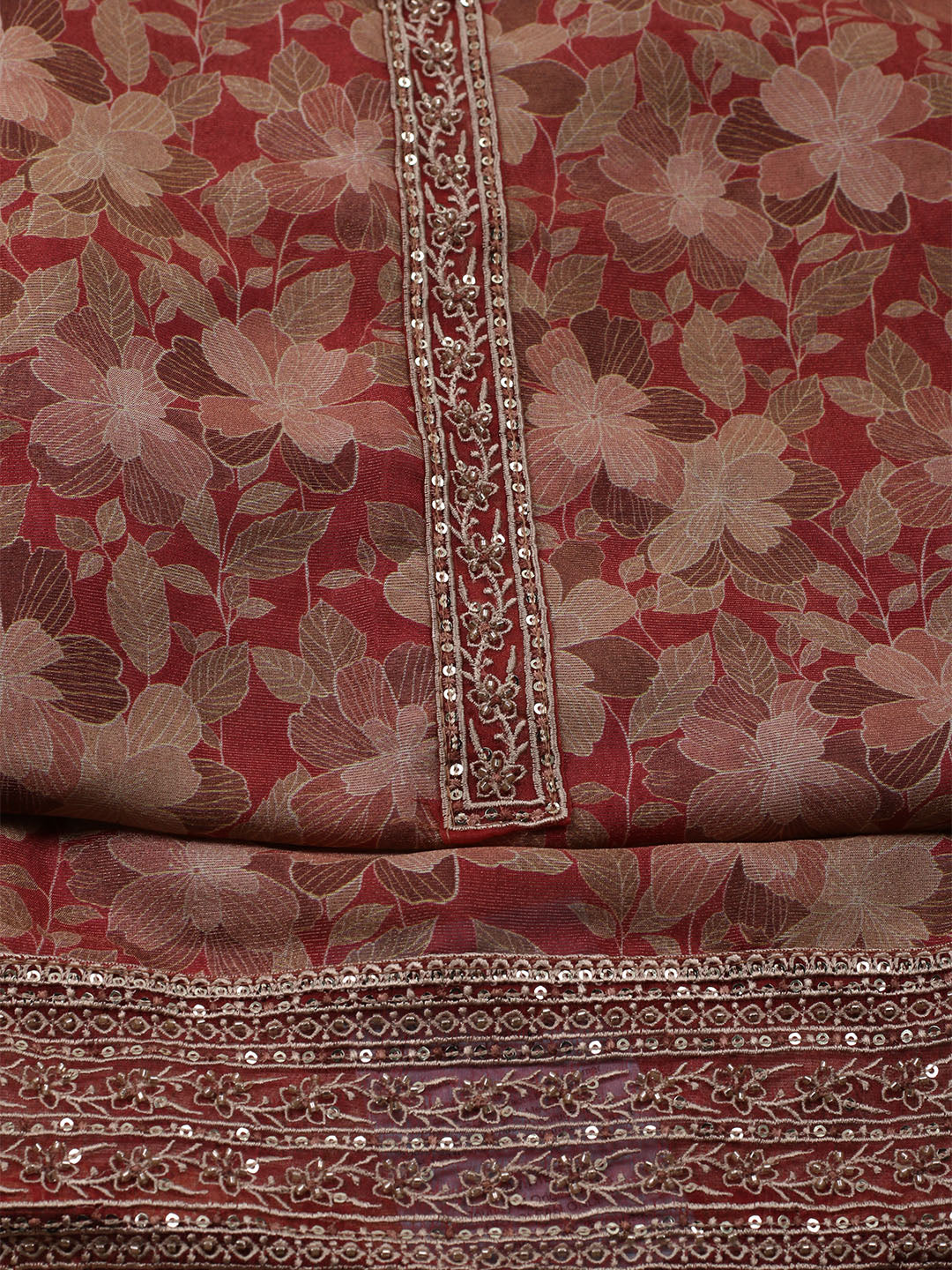 Embroidered Tissue Unstitched Suit With Dupatta