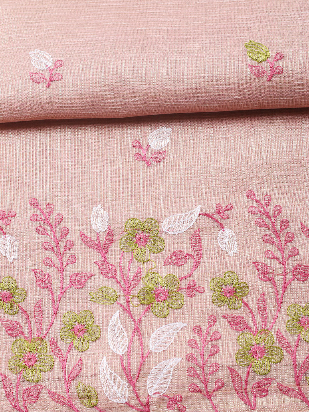 Embroidered Tissue Unstitched Suit With Pant &amp; Dupatta
