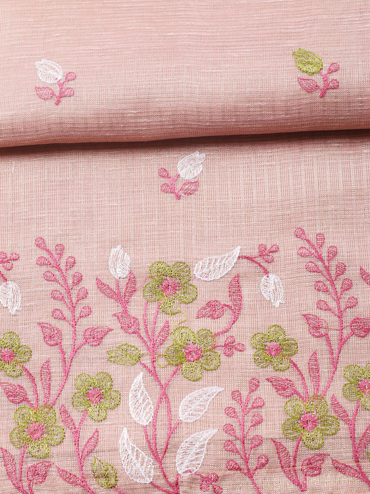 Embroidered Tissue Unstitched Suit With Pant &amp; Dupatta