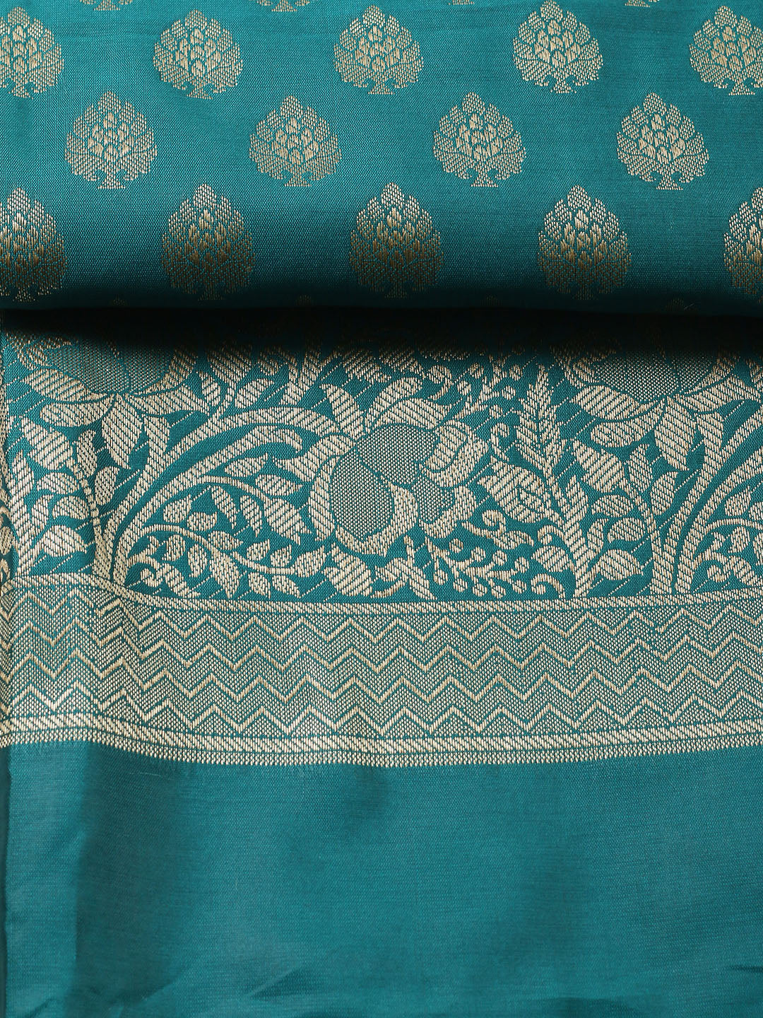 Banarasi Chanderi Unstitched Suit With Pant &amp; Dupatta