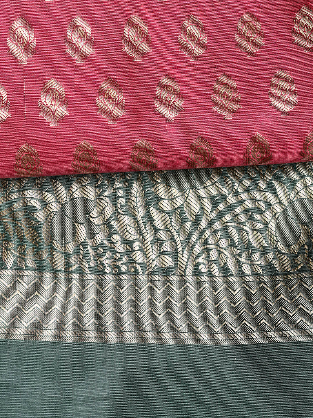 Woven Banarasi Chanderi Unstitched Suit With Dupatta