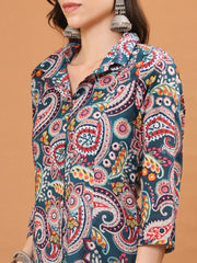 Floral Printed Cotton Kurta With Pants