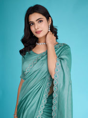 Stone Embroidery Tissue Saree