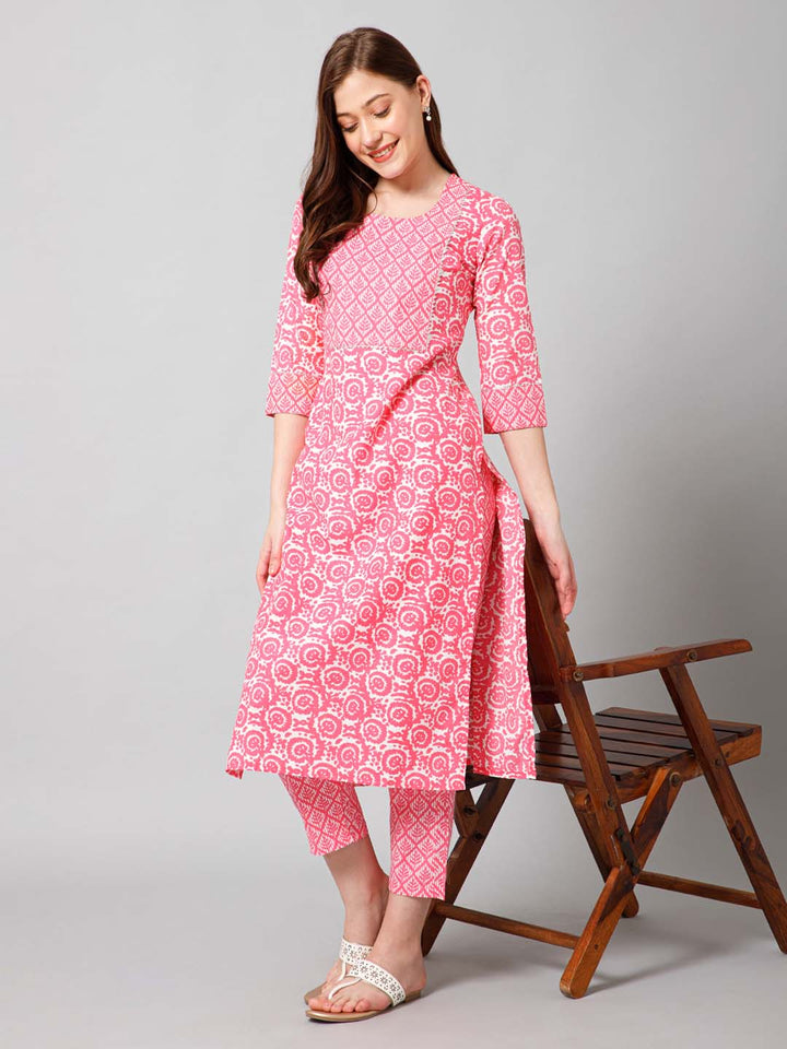 Printed Cotton Kurta Set