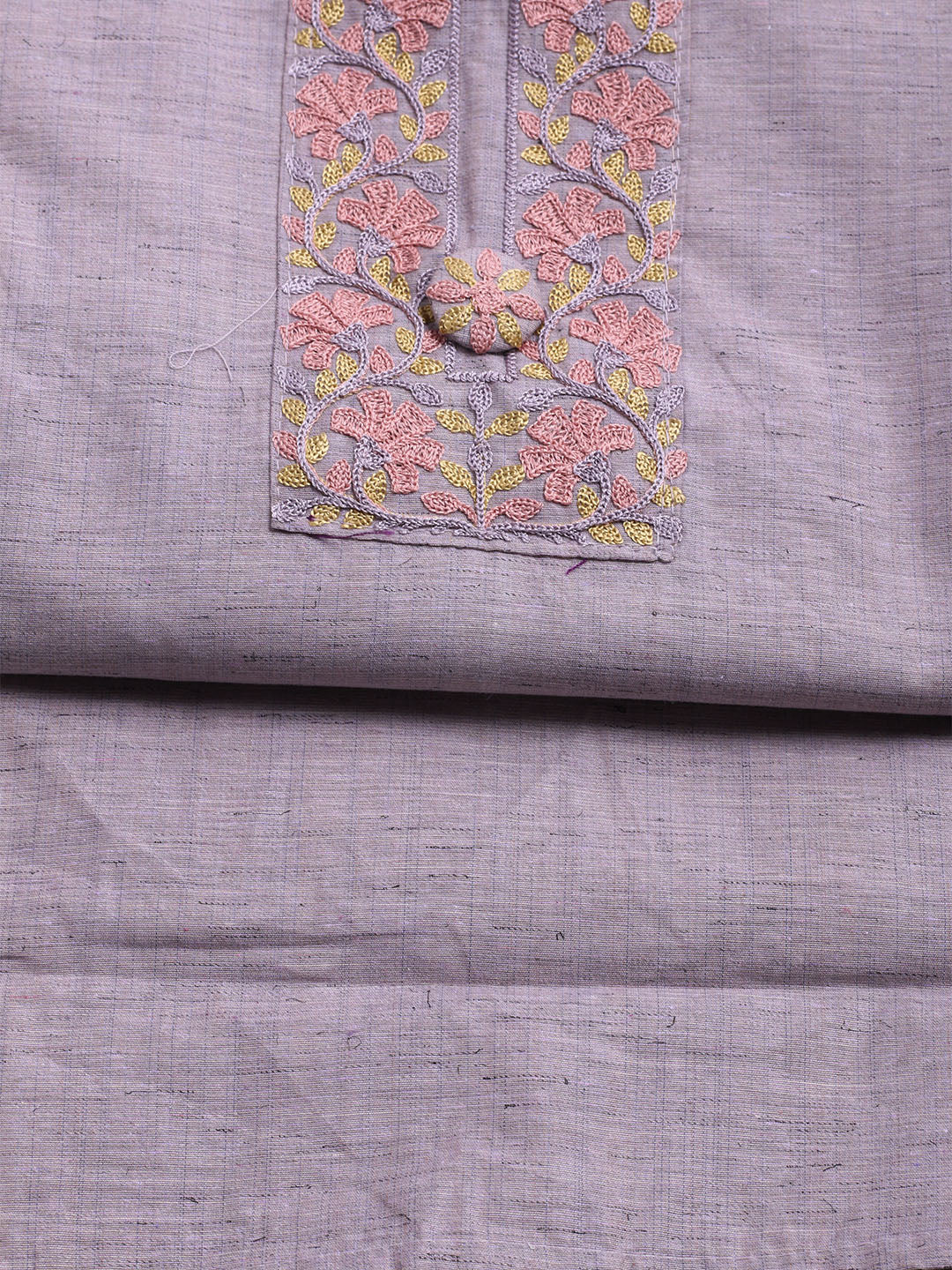 Embroidered Cotton Unstitched Suit With Dupatta