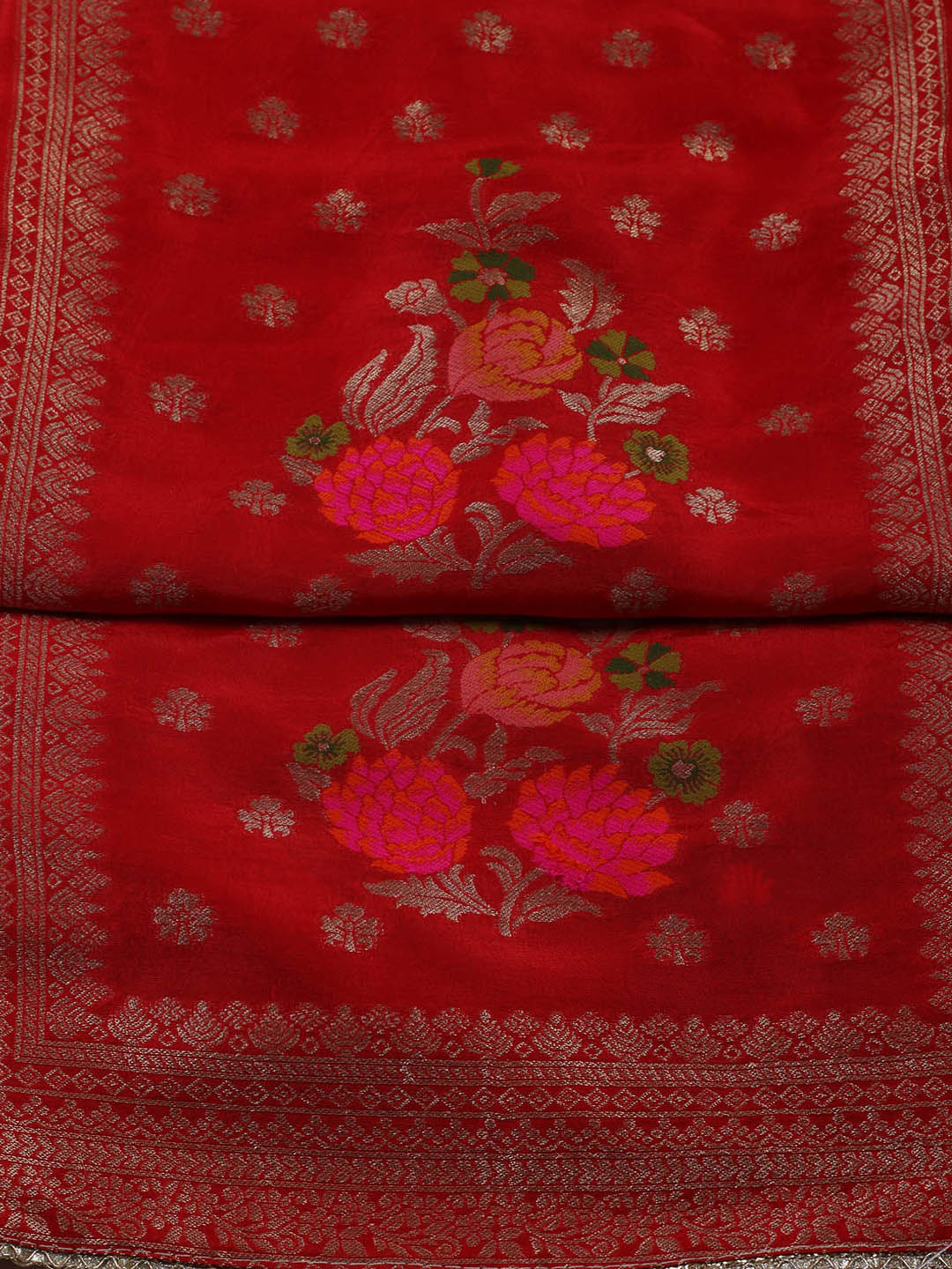 Woven Chanderi Unstitched Suit Piece With Dupatta