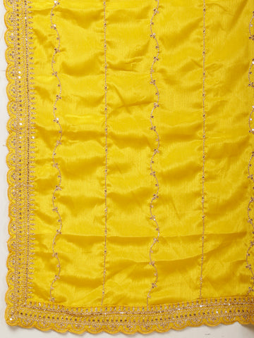 Woven Crepe Unstitched Suit Piece With Dupatta