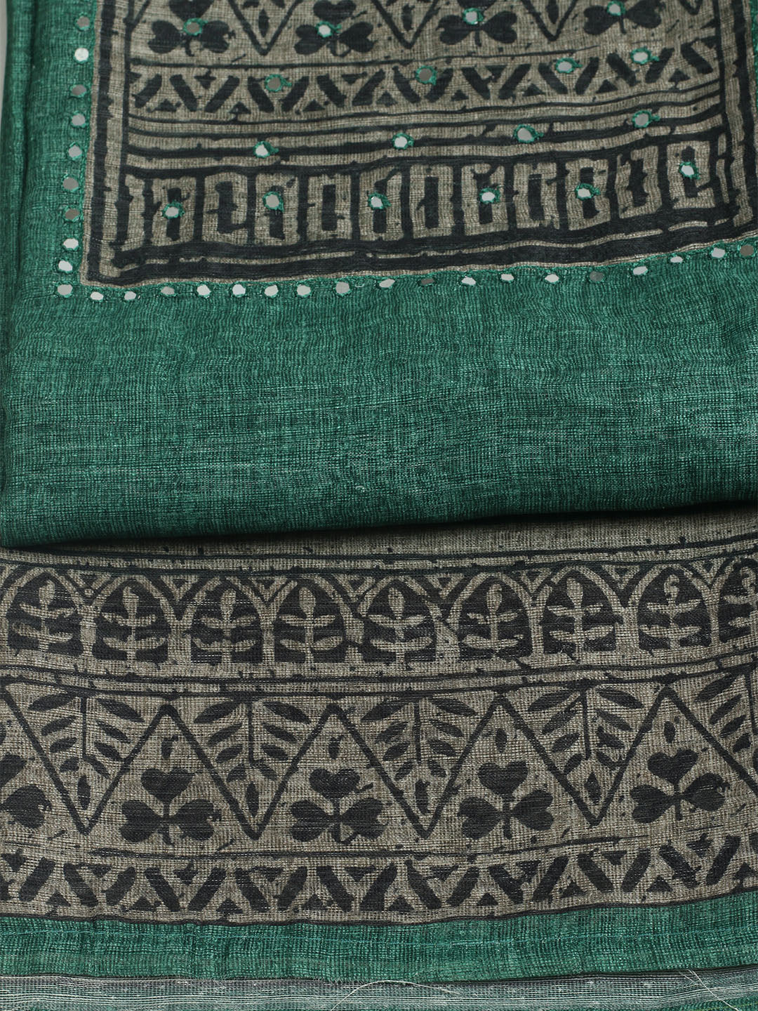 Printed Chanderi Unstitched Suit With Pant &amp; Dupatta
