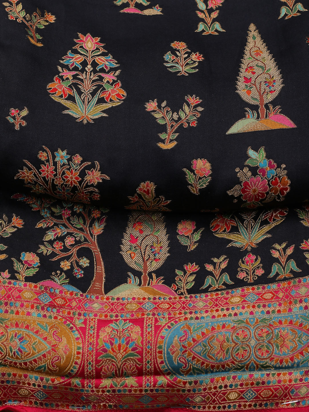 Woven Design Satin Unstitched Suit With Pant &amp; Dupatta