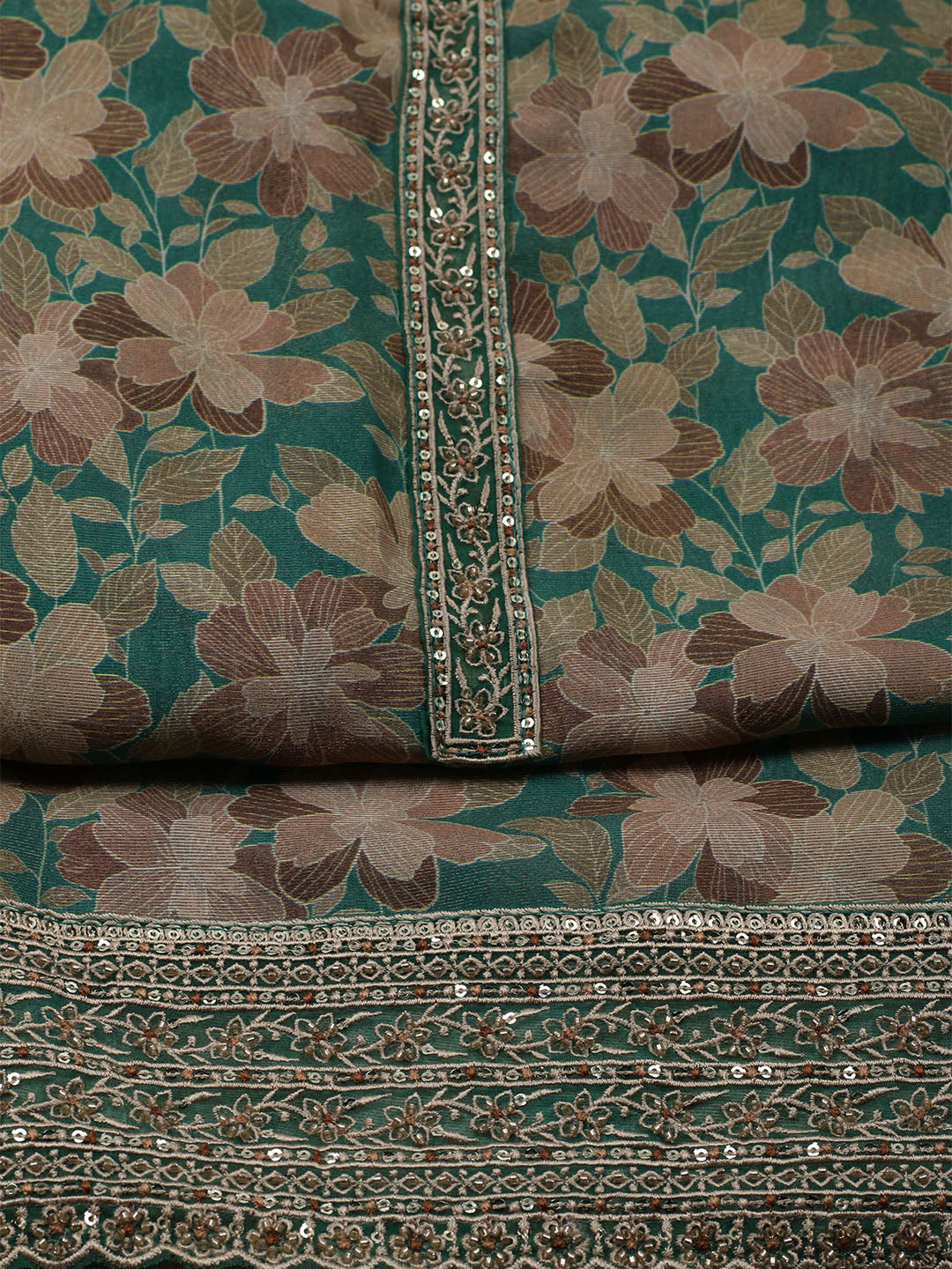 Embroidered Tissue Unstitched Suit With Dupatta
