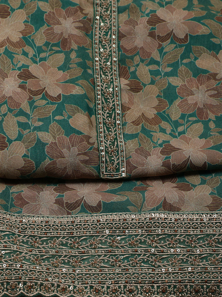 Embroidered Tissue Unstitched Suit With Dupatta