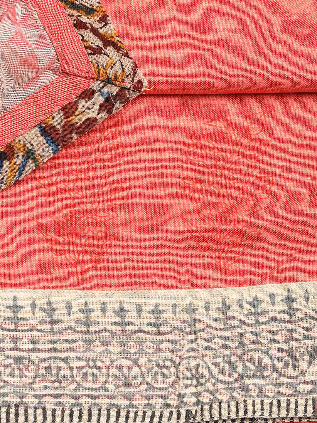 Neck Embroidered Cotton Blend Unstitched Suit With Dupatta