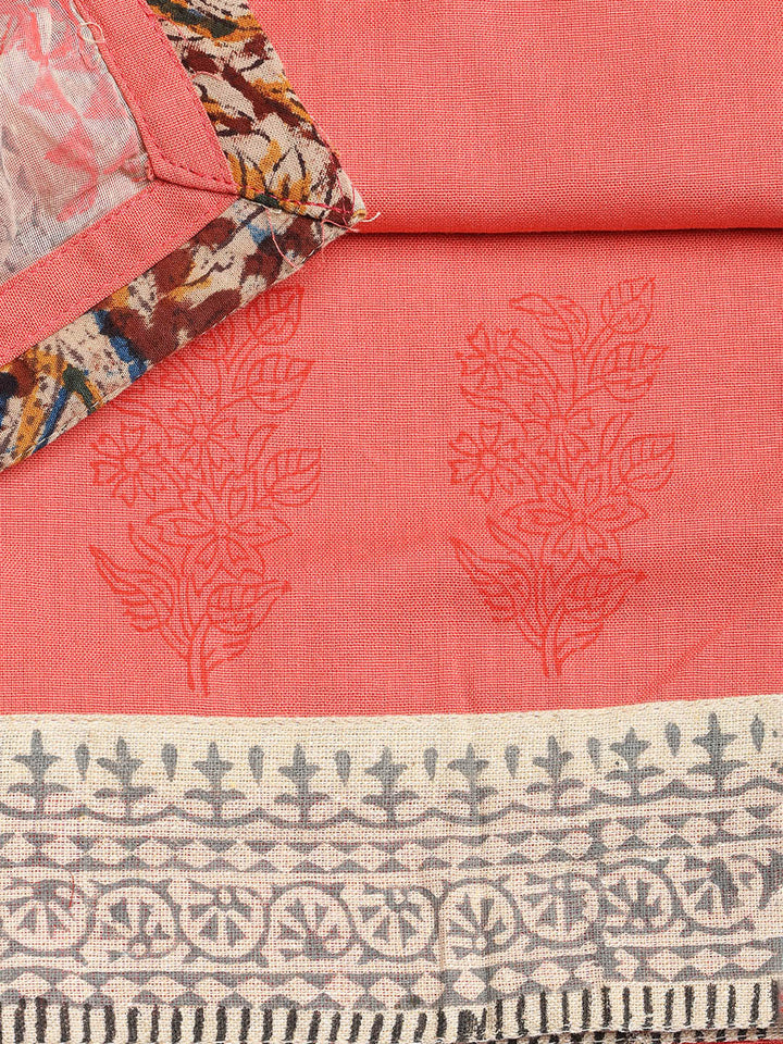 Neck Embroidered Cotton Blend Unstitched Suit With Dupatta