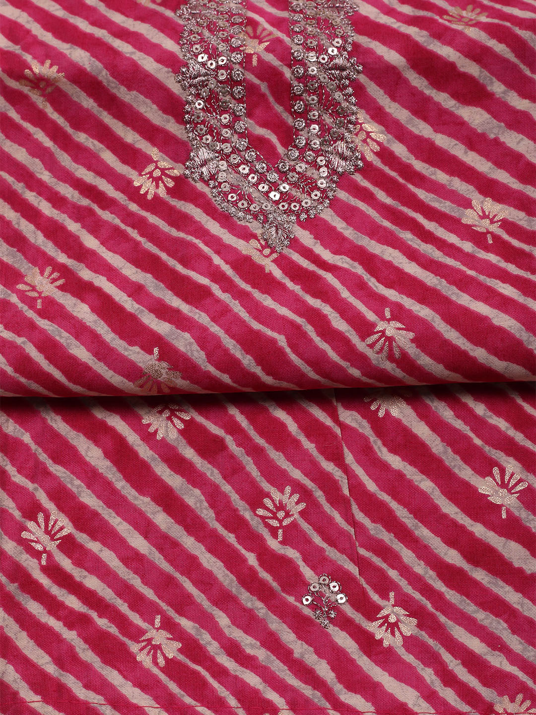 Sequence Work Chanderi Unstitched Suit With Dupatta