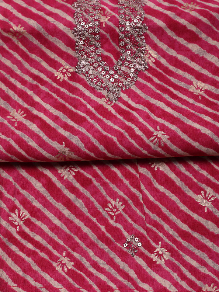 Sequence Work Chanderi Unstitched Suit With Dupatta