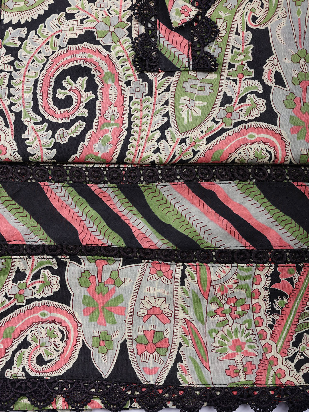 Embroidered Cotton Blend Unstitched Suit With Pant Dupatta