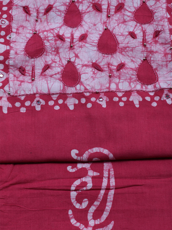 Printed Cotton Blend Unstitched Kurta With Pant &amp; Dupatta