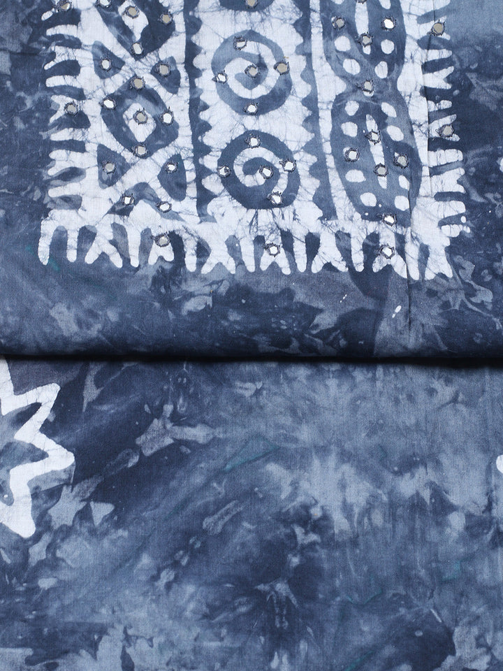 Embroidered Cotton Blend Unstitched Suit With Pant &amp; Dupatta