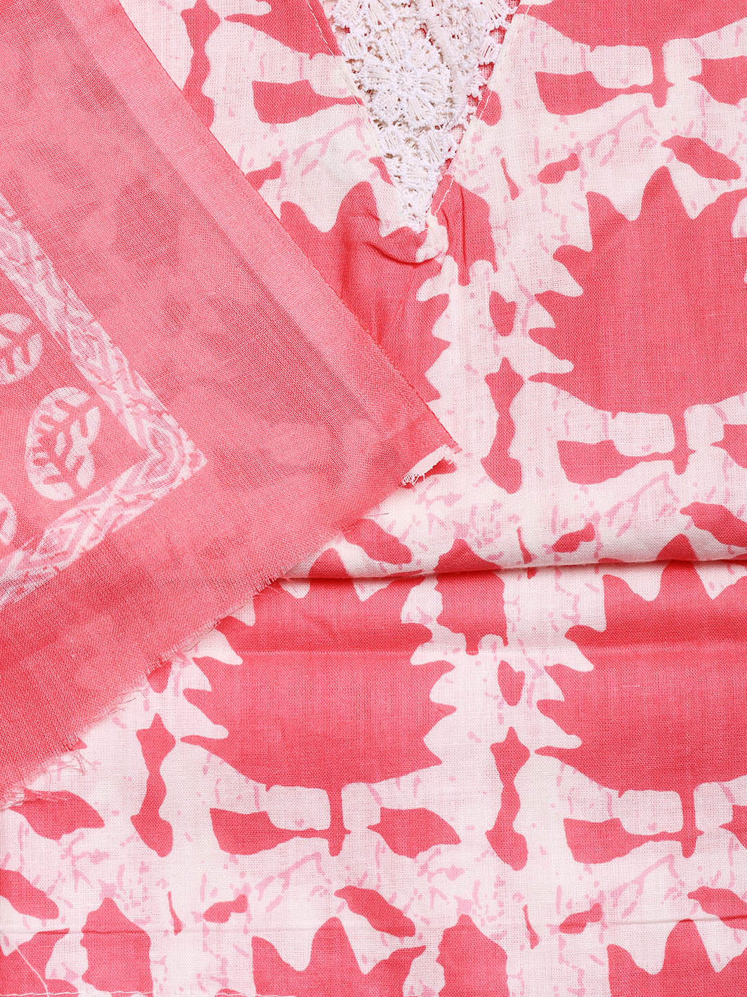 Printed Cotton Blend Unstitched Suit With Dupatta
