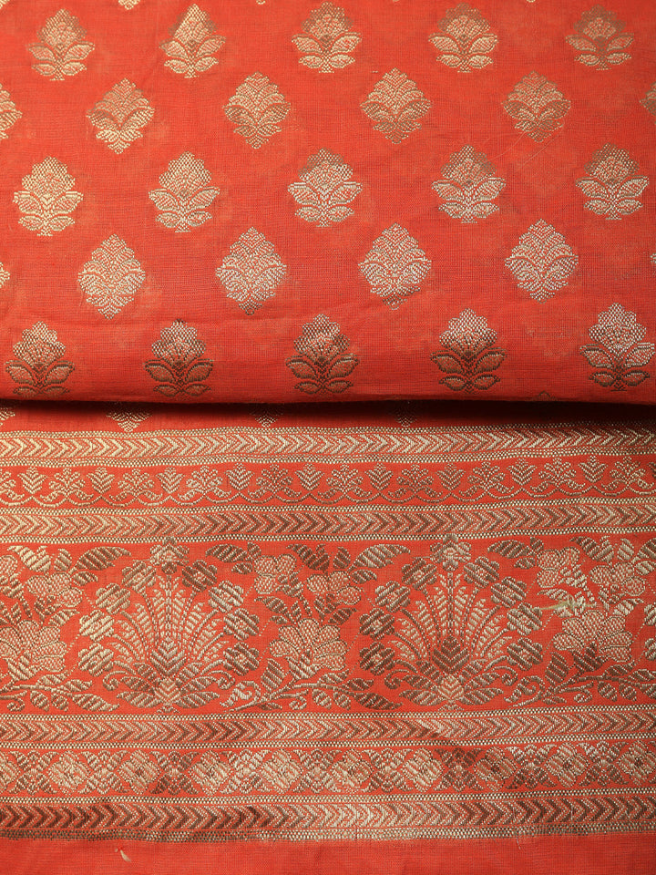Woven Design Chanderi Unstitched Suit With Pant &amp; Dupatta