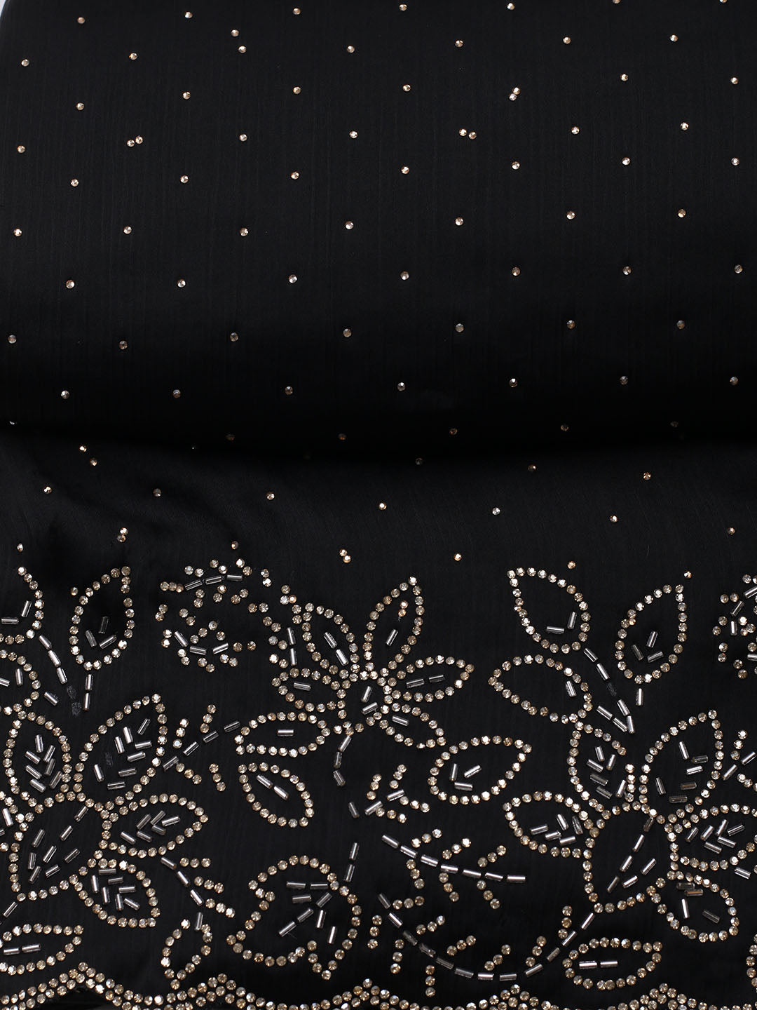 Embellished Chiffon Unstitched Suit With Pant &amp; Dupatta