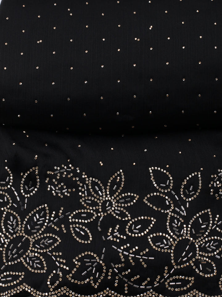 Embellished Chiffon Unstitched Suit With Pant &amp; Dupatta