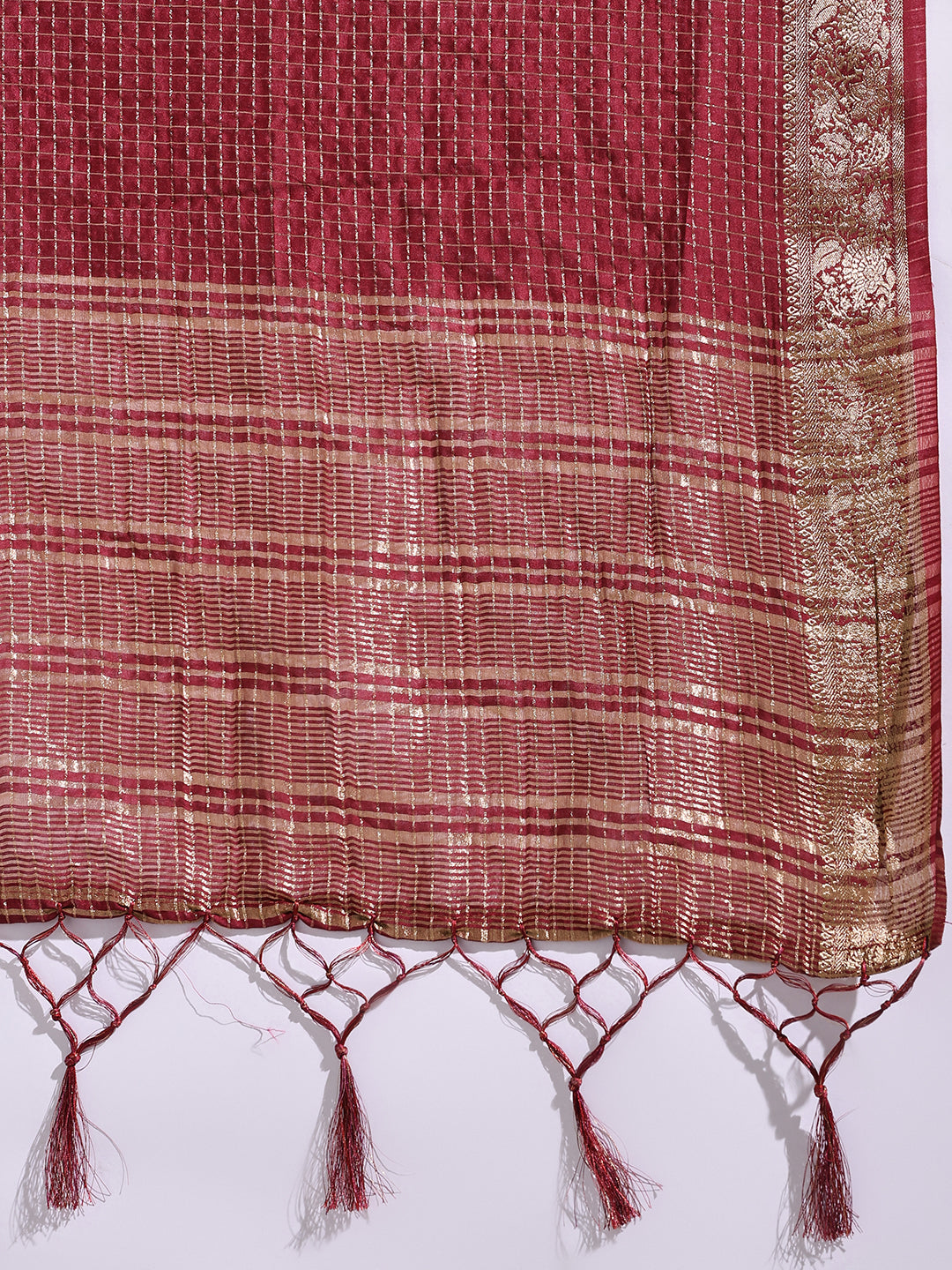 Zaari Jaal Tussar Saree