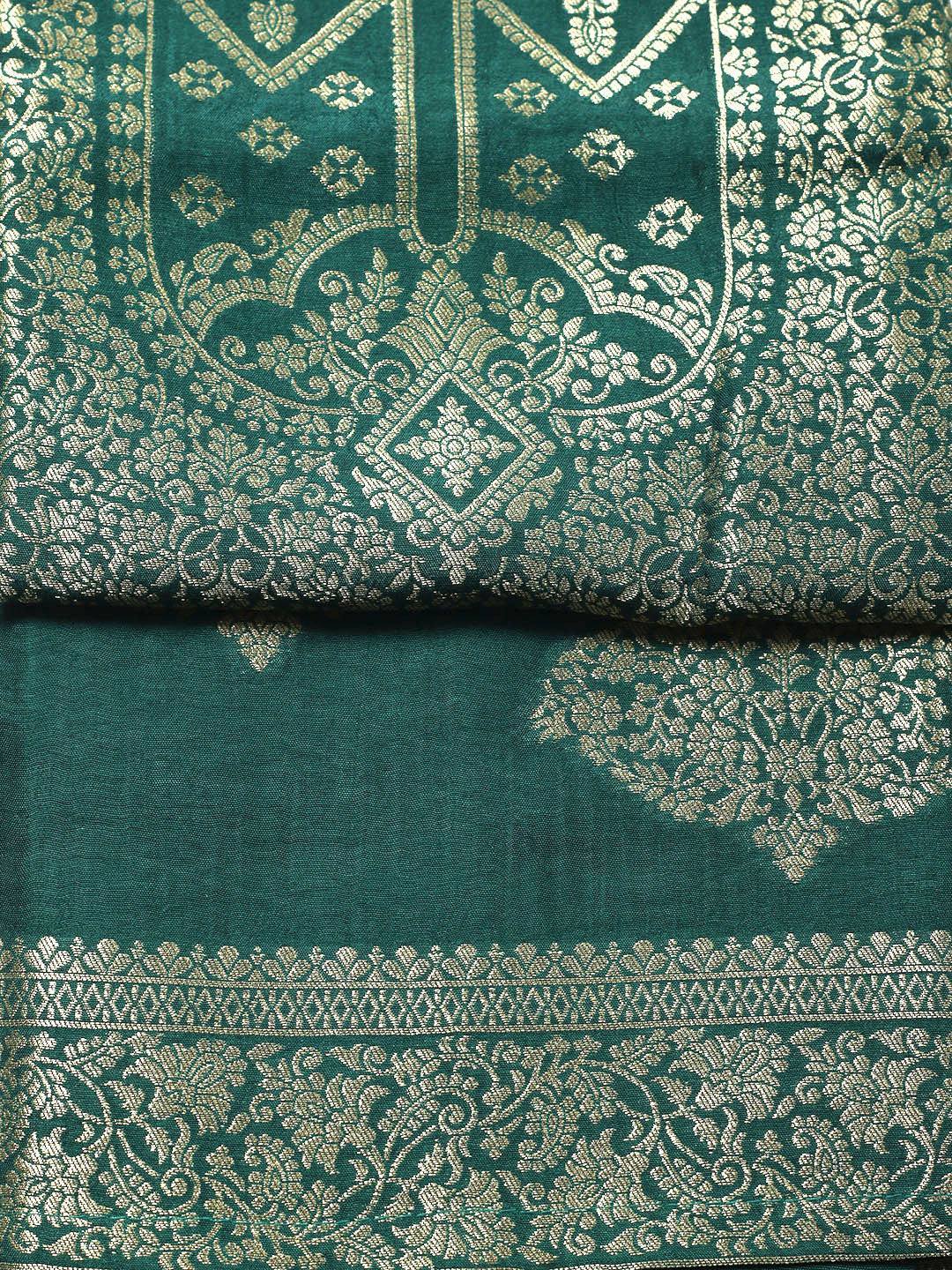 Woven Design Chanderi Unstitched Suit With Pant &amp; Dupatta