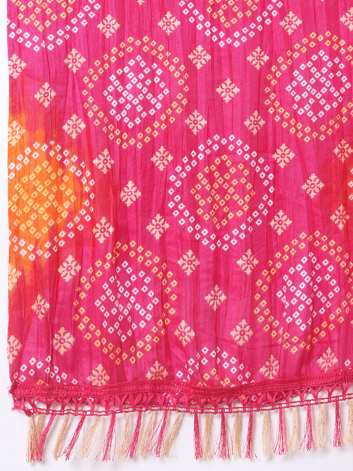 Neck Embroidered Chanderi Unstitched Suit Piece With Dupatta