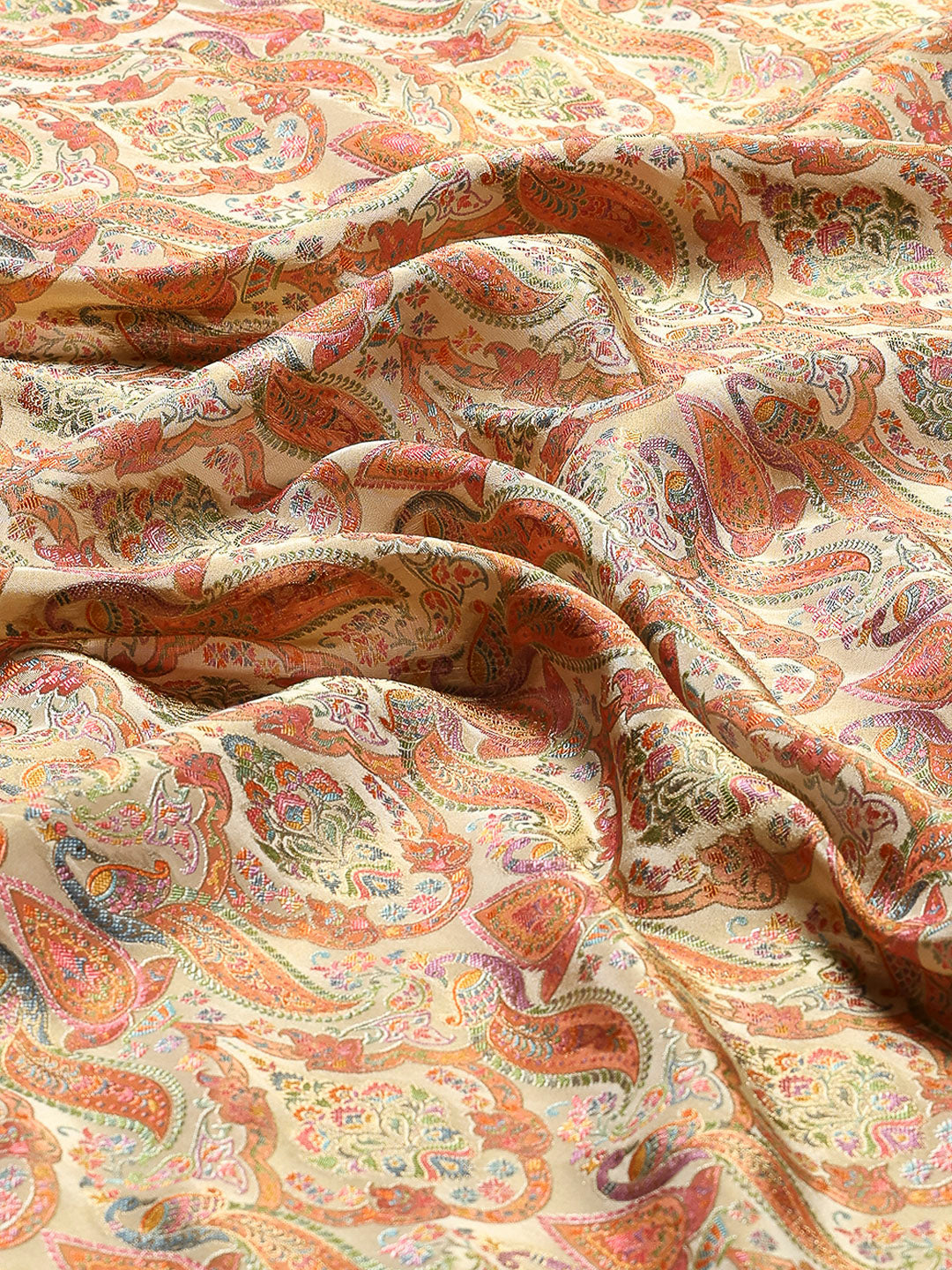 Printed &amp; Border Embroidered Crepe Saree