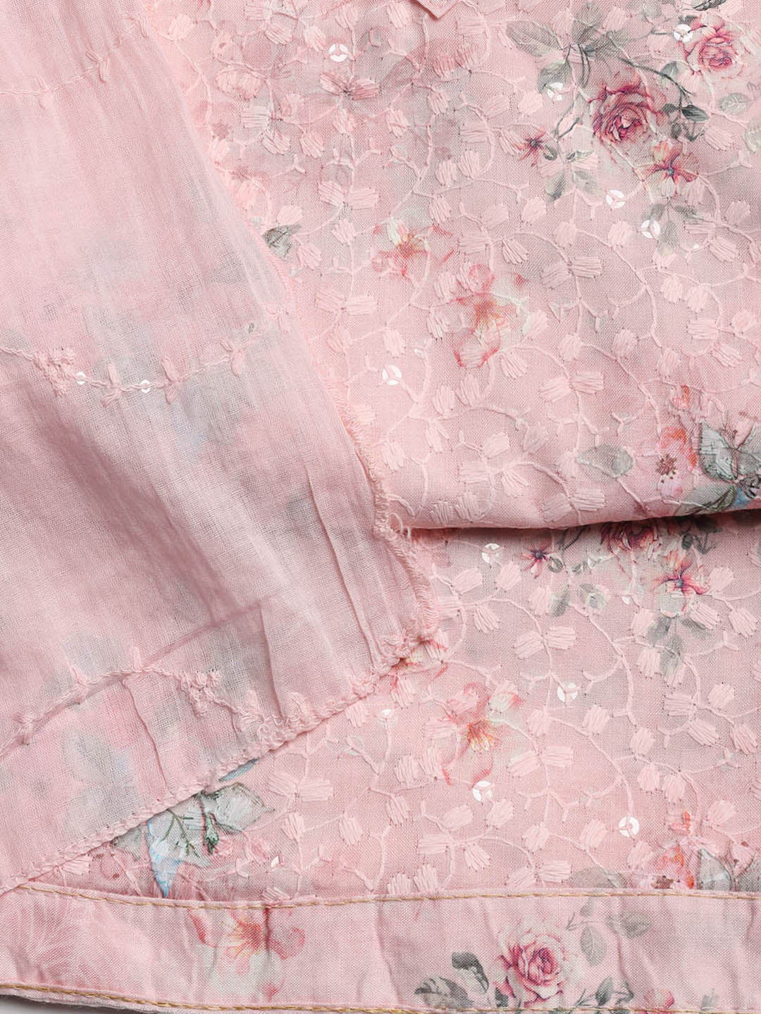 Embroidered Cotton Blend Unstitched Suit With Dupatta