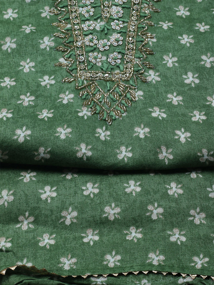 Embroidered Cotton Blend Unstitched Suit With Dupatta