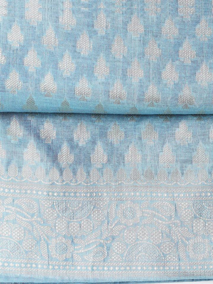 Woven Banarasi Chanderi Unstitched Suit With Dupatta