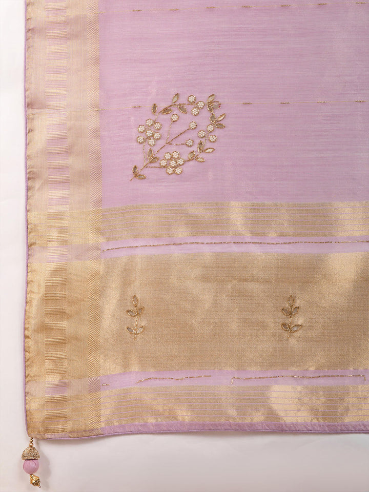 Embroidered Linen Blend Saree