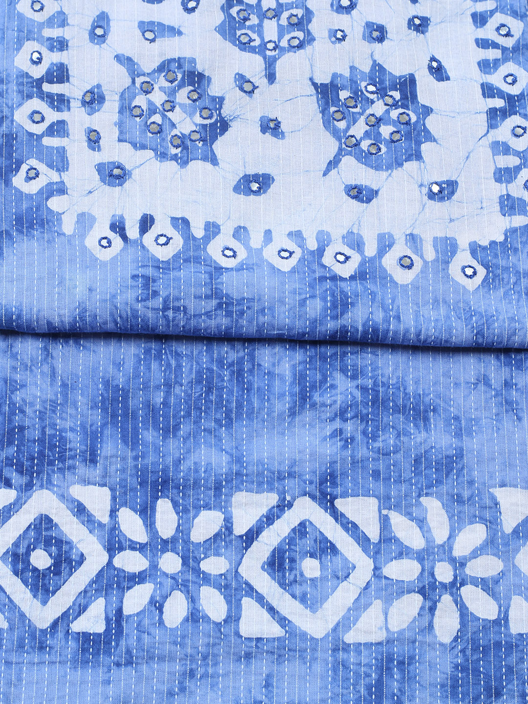 Embroidered Cotton Blend Unstitched Suit With Pant &amp; Dupatta