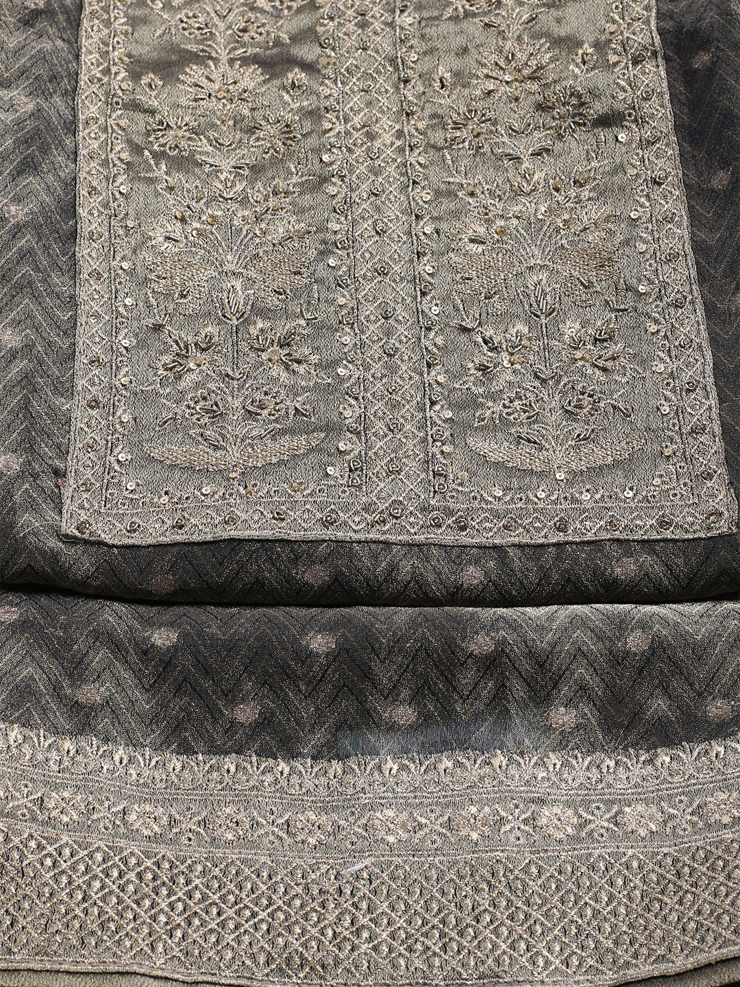 Banarasi Tissue Unstitched Suit With Dupatta