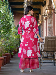 Printed Cotton Blend Kurta With Pants & Dupatta