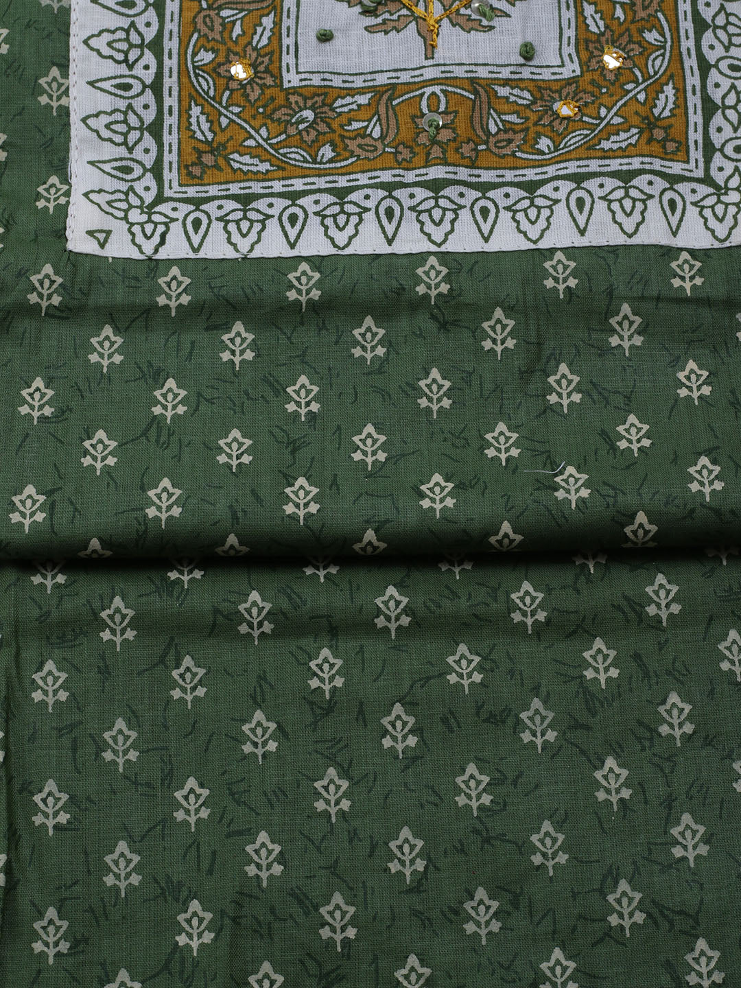 Neck Embroidered Cotton Blend Unstitched Suit With Dupatta
