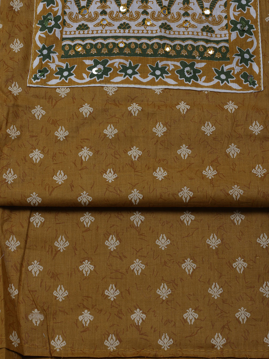 Printed Cotton Blend Unstitched Suit With Dupatta