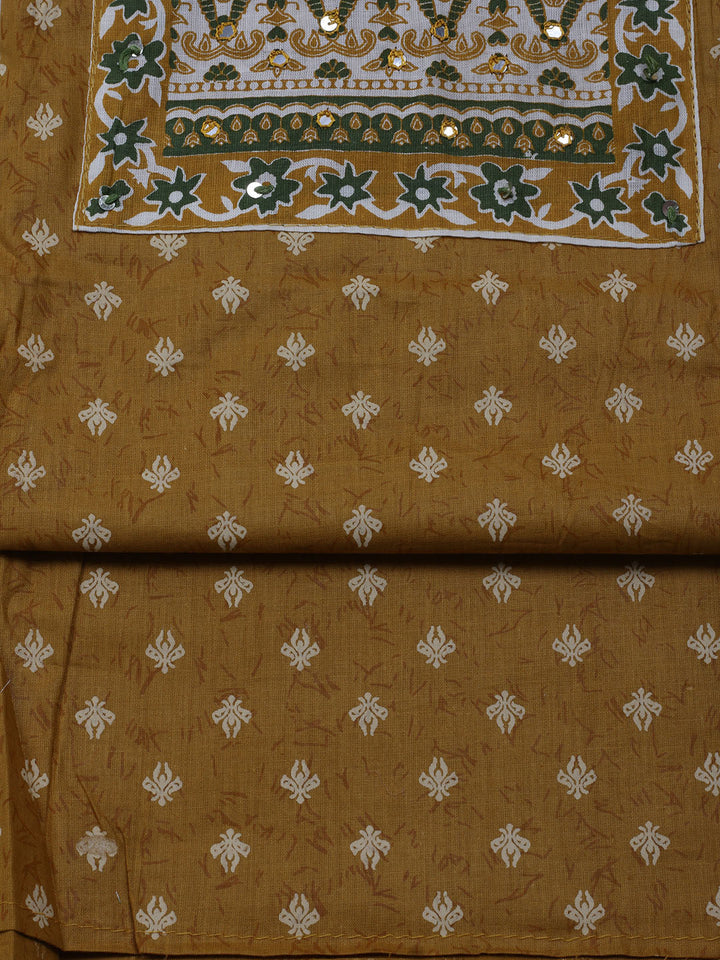 Printed Cotton Blend Unstitched Suit With Dupatta