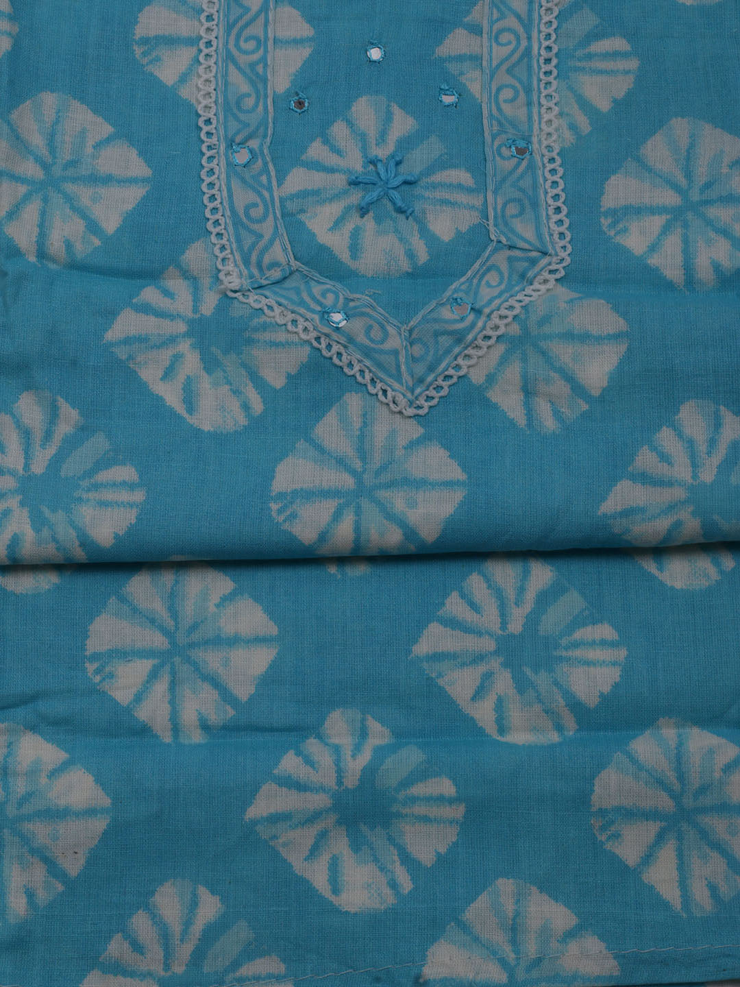 Printed Cotton Blend Unstitched Suit With Dupatta