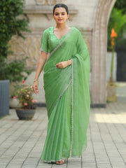 Cutdana Embroidery Organza Saree