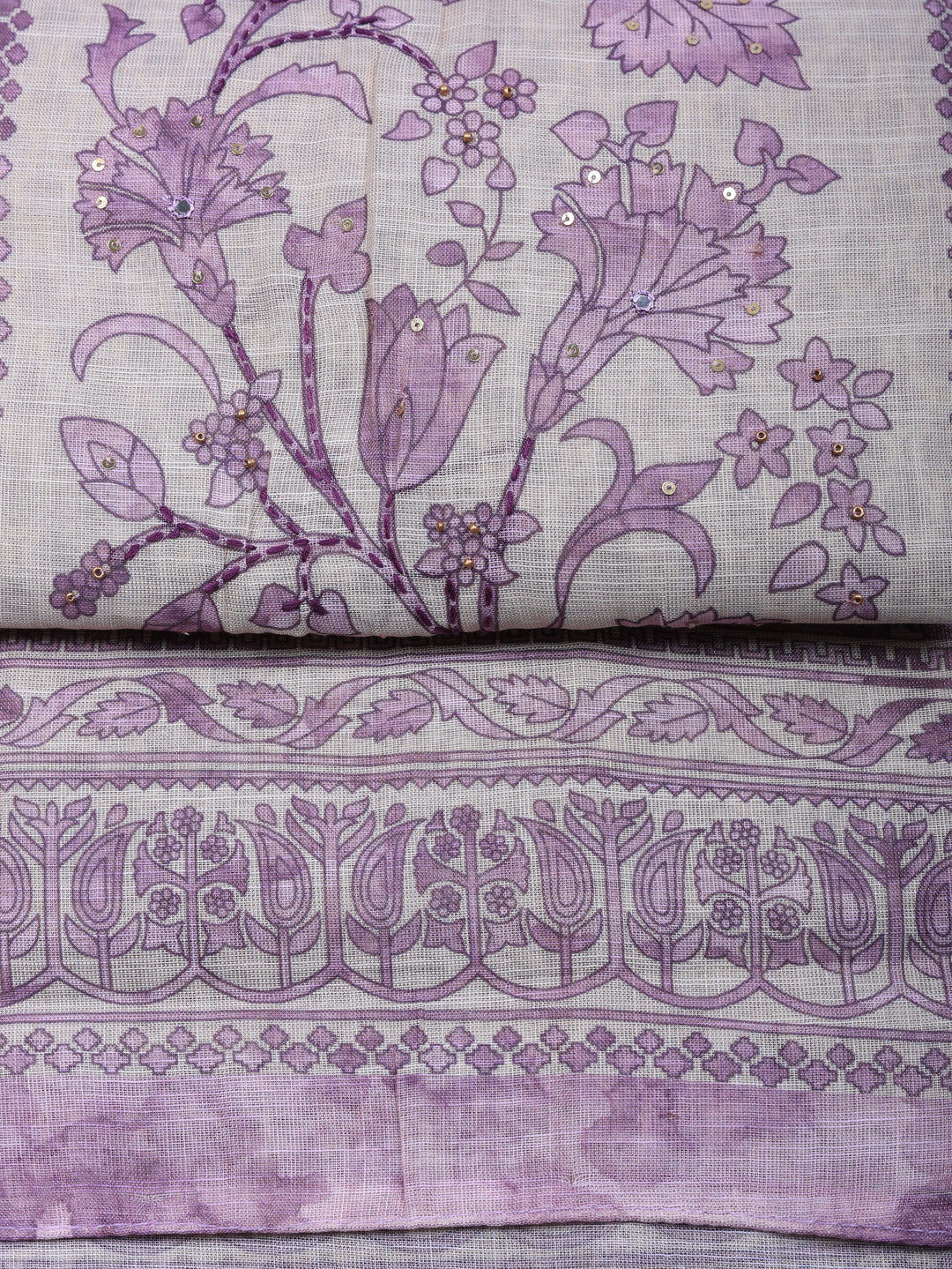 Embroidered Tissue Unstitched Suit With Pant &amp; Dupatta