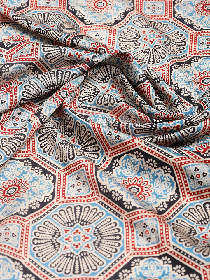 Digital Printed Cotton Blend Woven Saree