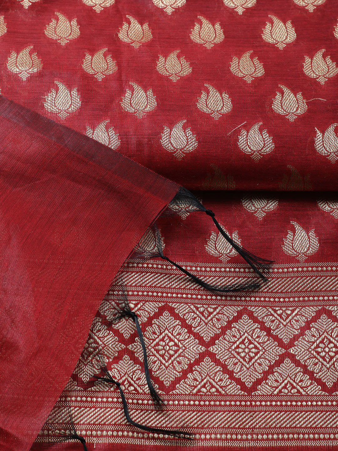 Banarasi Chanderi Unstitched Suit With Pant &amp; Dupatta