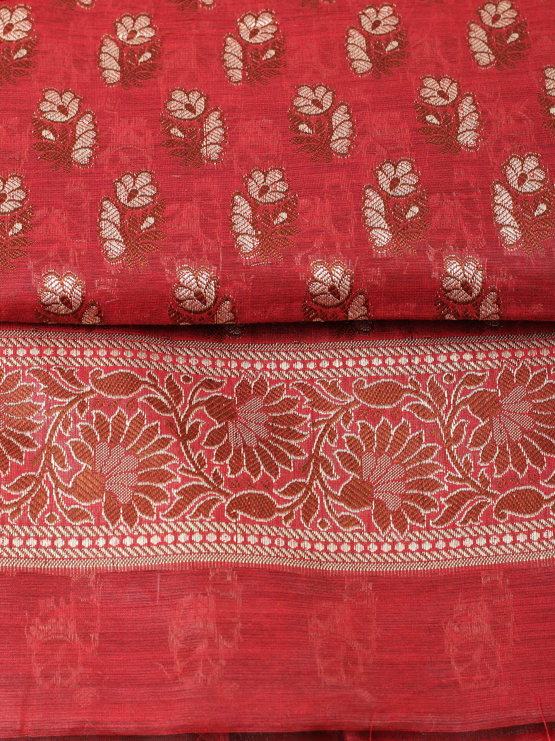 Woven Design Chanderi Unstitched Suit With Pant &amp; Dupatta